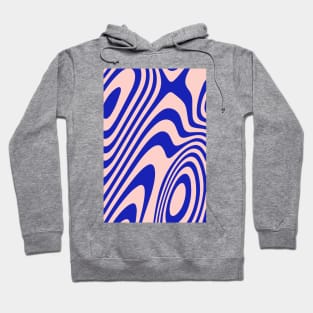 Blue And Pink Zebra Grooves Abstract Pattern Hoodie